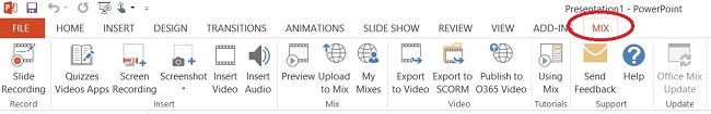 PowerPoint Office Mix Ribbon