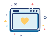 online video with yellow heart in the center