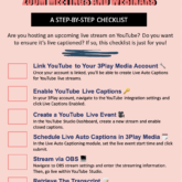 YouTube live auto captioning checklist