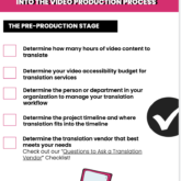 screenshot of the "Incorporating Translation into Your Video Production Process" checklist