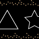 A circle, triangle, star, and umbrella
