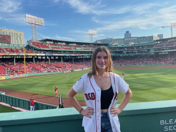 Trysta at a Boston Red Sox game.