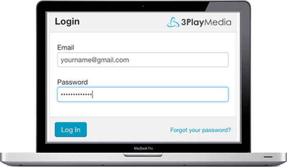 Audio description plugin step 1. Log into your 3Play media account with your username and password.