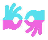 sign language hands logo