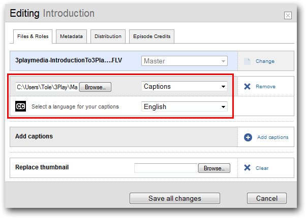 Adding closed captions or subtitles to blip.tv