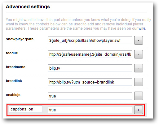 Adding closed captions or subtitles to blip.tv