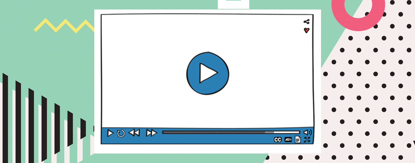 Video player drawn with cc and ad icons