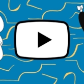 two cartoon people dancing next to a video icon