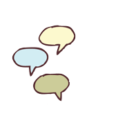 three speech bubbles