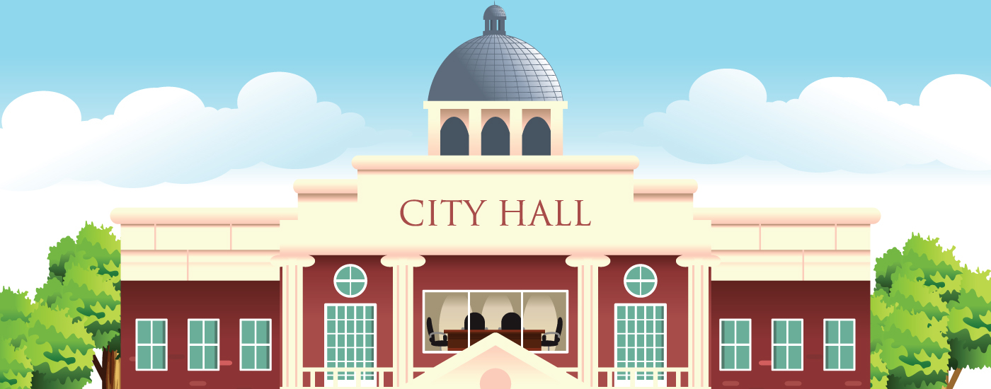 an illustration of a city hall building