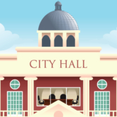 an illustration of a city hall building