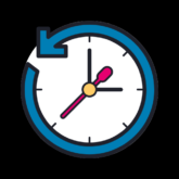Cartoon clock icon