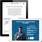 Two tablets with papers on them