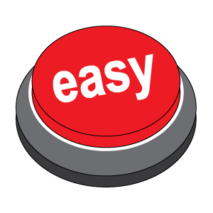 red button that says easy