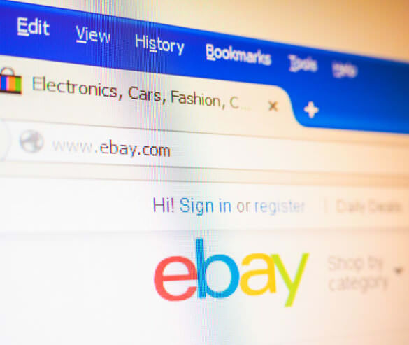 The eBay homepage