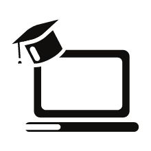 computer with a graduation cap
