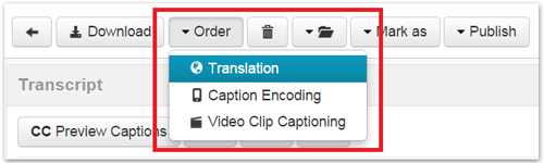 Screenshot with Order and Translation selected