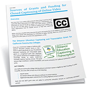 Sources of Grants and Funding for Closed Captioning of Online Video