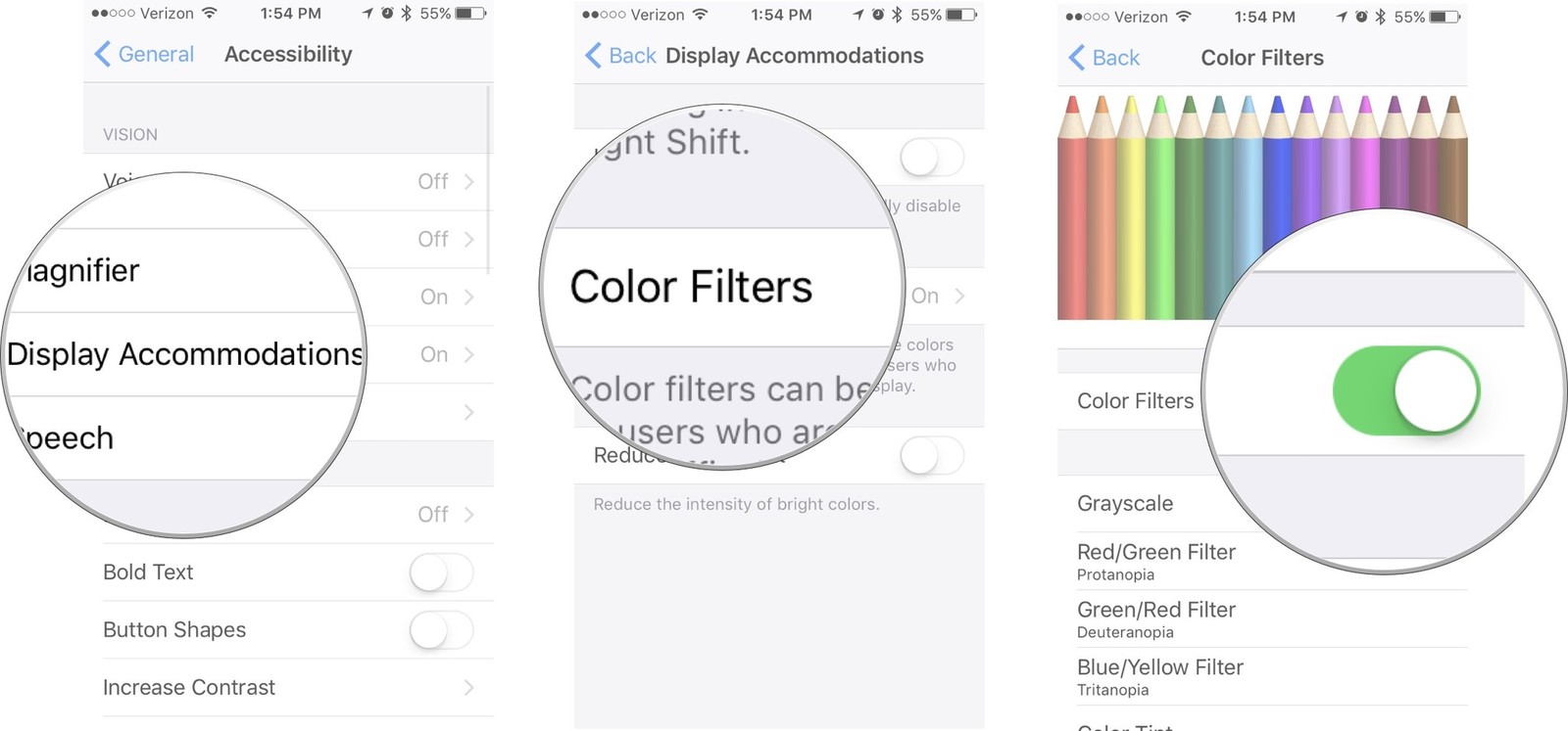 How to activate grayscale color filter on iPhone