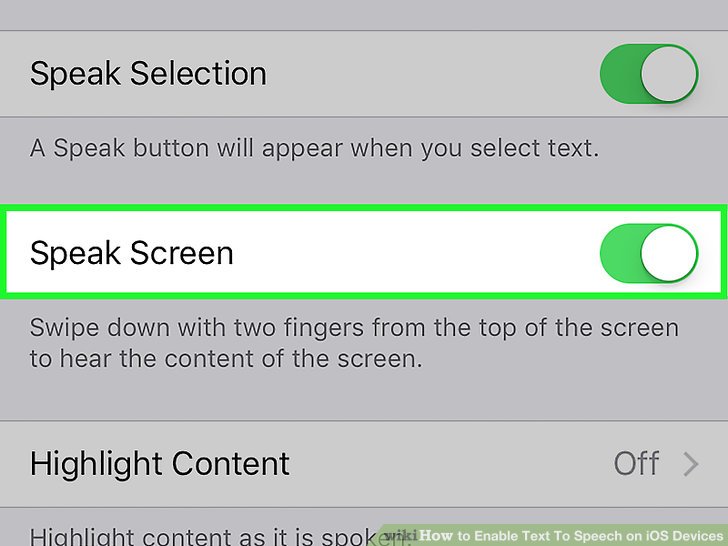 how to turn on text-to-speech on iOS