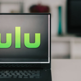 Hulu logo on laptop screen