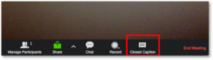 closed caption button on zoom meeting