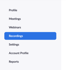 recordings tab under my account in zoom