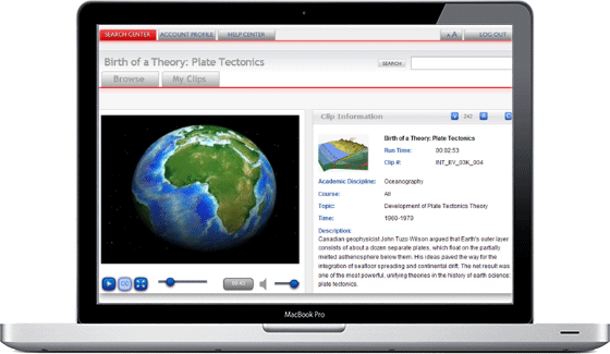 Birth of a Theory: Plate Tectonics video on laptop screen