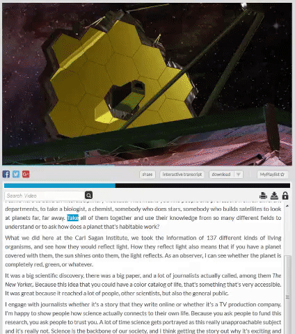 gif of interactive transcript