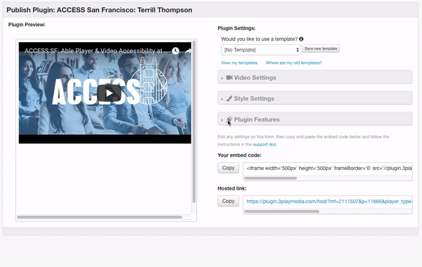 3play plugin interface. adding interactive transcripts.