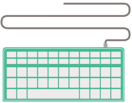 teal keyboard illustration