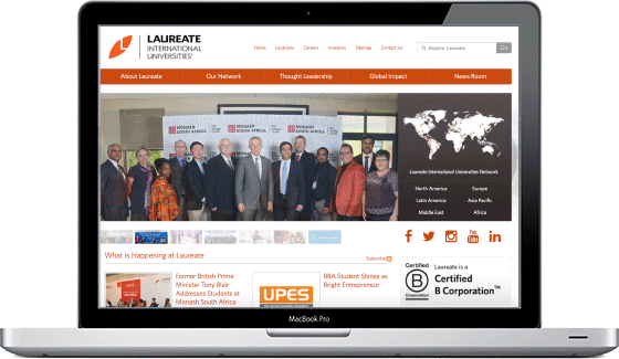 Screenshot of Laureate International Universalities on a laptop screen