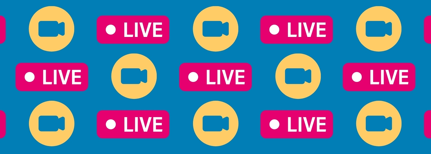Alternating pattern of video camera and live recording icon