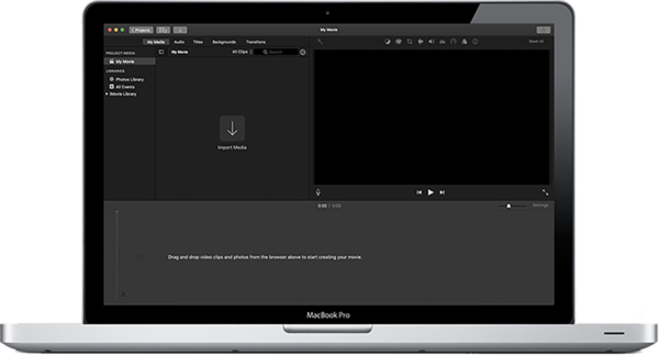 iMovie Application on Macbook Pro