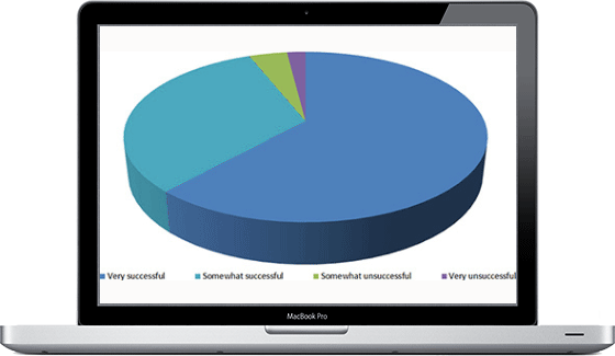 Pie chart showing mostly very successful and somewhat successful