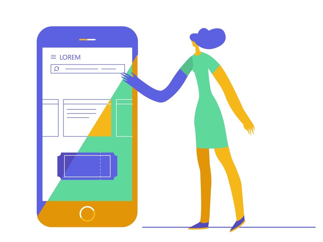 Woman scrolls through phone.