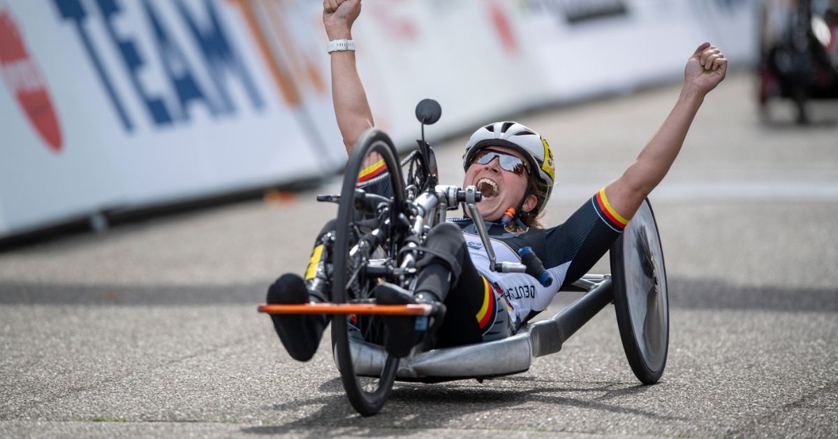 Paralympic Athlete on a reclining bicycle