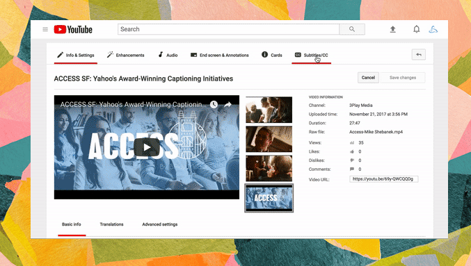 Youtube interface. Click Subtitle/CC then add new subtitle/CC and search for the language you want. In this case, Portuguese