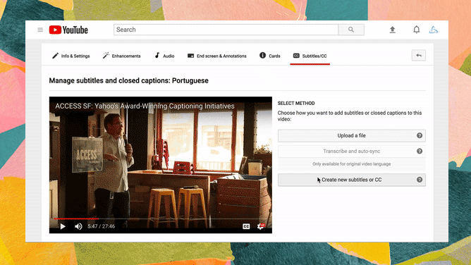 then you can select autotranslate and edit the subtitles within the interface