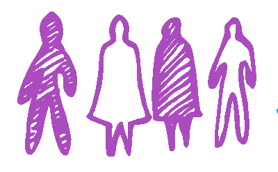 drawings of four different people