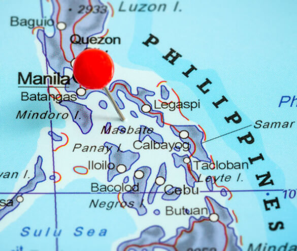 The Philippines shown on a map.