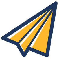 yellow paper airplane icon