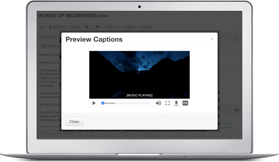 3Play's Preview Captions interface. A video with captions