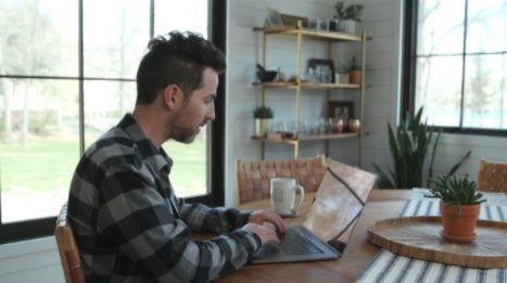 a man working on his computer