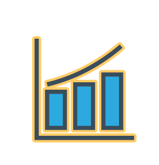 icon of a bar graph increasing