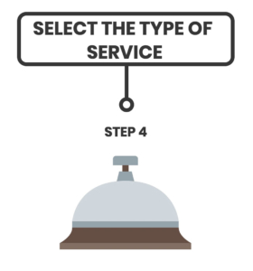 step four select the type of service