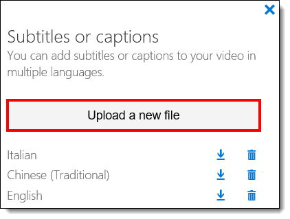 Upload a new file button