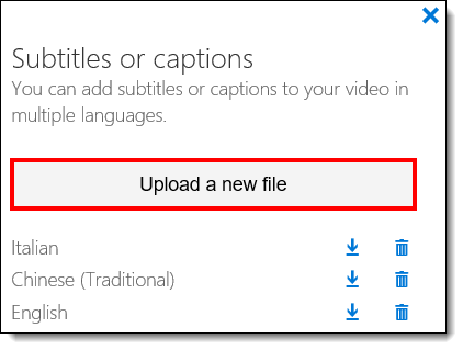 Upload a new file button