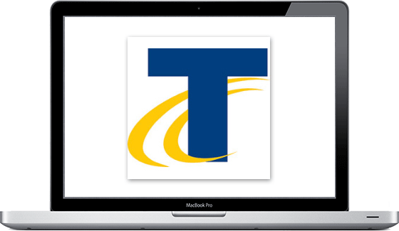 tacoma community college logo on a laptop