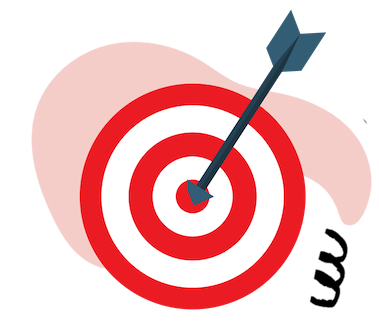 dart thrown at the bullseye